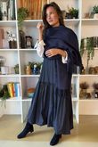 Paloma Pouf Layering Dress Navy